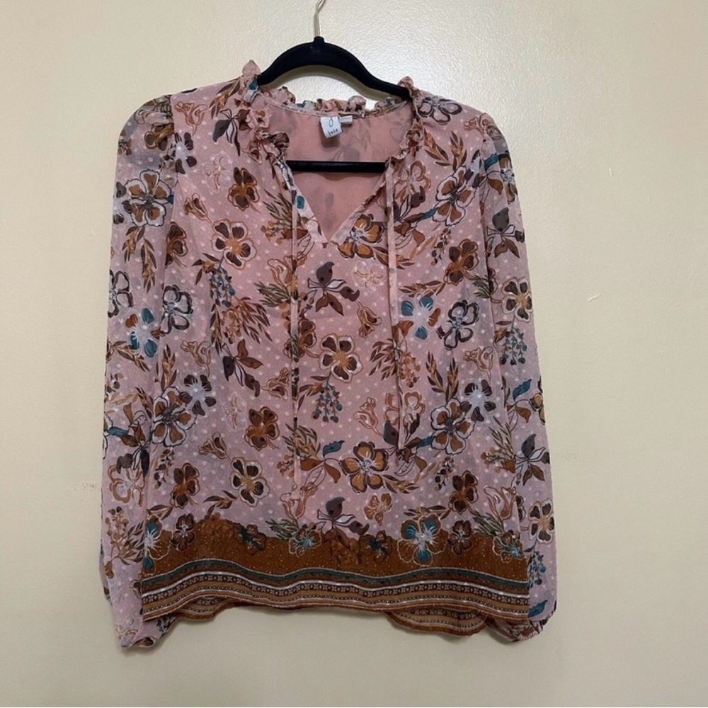 Joie Floral Popover Balloon Sleeve Peasant Blouse Women Med Pink - Picture 2 of 6